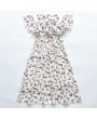 Floral Girls Off Shoulder Chiffon Dress For 6-15Y