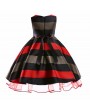 Striped Girls Sleeveless Formal Pageant Princess Wedding Bridesmaid Dress For 3Y-14Y