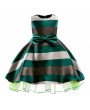 Striped Girls Sleeveless Formal Pageant Princess Wedding Bridesmaid Dress For 3Y-14Y