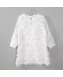 Solid Color Girls Long Sleeve Feather Dress For 4Y-15Y