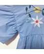 Flower Embroidered Girls Short Sleeve Vintage Dress For 4Y-15Y