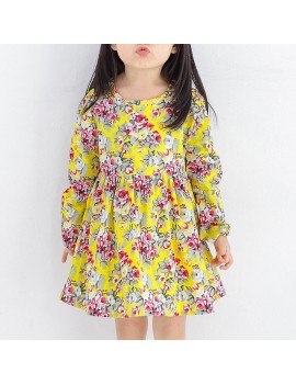 Flower Girls Dresses Long Sleeve A Line Casual Dress For 3Y-11Y