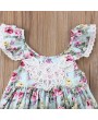 Flower Printed Toddlers Girls Kids Sleeveless Summer Lace Backless Dresses