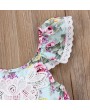 Flower Printed Toddlers Girls Kids Sleeveless Summer Lace Backless Dresses