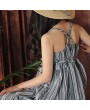 Leisure Girls Kids Striped Sleeveless Vintage Casual Dresses For 3Y-13Y