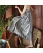 Leisure Girls Kids Striped Sleeveless Vintage Casual Dresses For 3Y-13Y