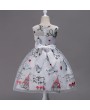 Embroidery Pattern Girls Bowknot Sleeveless Party Princess Dress For 4Y-15Y