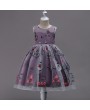 Embroidery Pattern Girls Bowknot Sleeveless Party Princess Dress For 4Y-15Y