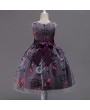 Embroidery Pattern Girls Bowknot Sleeveless Party Princess Dress For 4Y-15Y