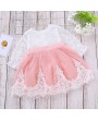 Bow-Knot Patch Girls Long Sleeve Lace Dress For 1Y-7Y