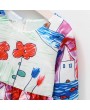 Floral Print Girls Pageant A Line Bowknot Kids Party Dresses For 1Y-10Y