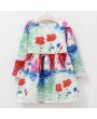 Floral Print Girls Pageant A Line Bowknot Kids Party Dresses For 1Y-10Y