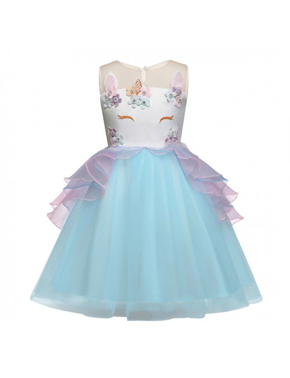 Creative Design Girls Kids Faddish Trendy Formal Princess Dress For 3Y-11Y