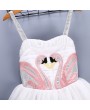 Flamingo Embroidery Girls Angel Wings Performance Princess Dress For 2Y-11Y