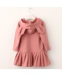 Cute Rabbit Bunny Pattern Hooded Girls Dresses Casual School Kids Girls Clothes