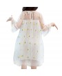 Pineapple Embroidery Girls Short Sleeve Summer Casual Dress For 2Y-9Y