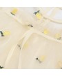 Pineapple Embroidery Girls Short Sleeve Summer Casual Dress For 2Y-9Y