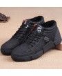 Men Canvas Comfy Trainers Warm Plush Lined Casual Ankle Boots