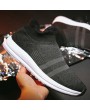 Men Knitted Fabric Slip Resistant Slip On Casual Sneakers