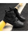 Men Metal Buckle High Top Comfy Sole Sport Casual Trainers