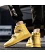 Men Metal Buckle High Top Comfy Sole Sport Casual Trainers