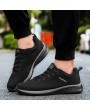 Men Knitted Fabric Comfy Lace Up Sport Running Sneakers