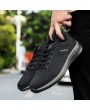 Men Knitted Fabric Comfy Lace Up Sport Running Sneakers