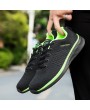 Men Knitted Fabric Comfy Lace Up Sport Running Sneakers