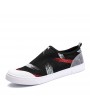 Men Breathable Fabric Color Blocking Slip On Tariners Flat Casual Sneakers