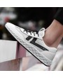 Men Mesh Leather Splicing Breathable Slip Resistant Sport Casual Running Sneakers