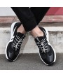 Men Mesh Leather Splicing Breathable Slip Resistant Sport Casual Running Sneakers