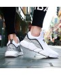 Men Elastic Panels Knitted Fabric Wear-resistant Casual Sneakers