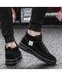 Men Pure Color Comfy Sole Lace Up Casual Trainers