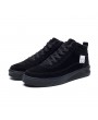 Men Pure Color Comfy Sole Lace Up Casual Trainers