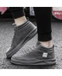 Men Pure Color Comfy Sole Lace Up Casual Trainers