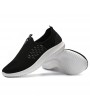 Men Breathable Knitted Fabric Slip On Hiking Casual Sneakers