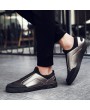 Men Stylish Eleatic Band Splicing Trainers Slip On Casual Shoes