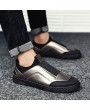 Men Stylish Eleatic Band Splicing Trainers Slip On Casual Shoes