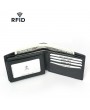 RFID Cowhide Business Wallet 12 Card Slot Holder Thin Coin Purse