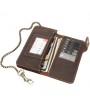 Men Genuine Leather Multi-function Plain Wallet Card Holder Phone Bag