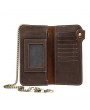 Men Genuine Leather Multi-function Plain Wallet Card Holder Phone Bag