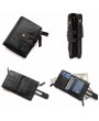 Men Genuine Leather RFID Antimagnetic Double Zipper Wallet