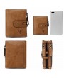 Men Genuine Leather RFID Antimagnetic Double Zipper Wallet