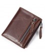 6 Card Holders Vintage Vertical Genuine Leather Coin Bag Wallet For Men