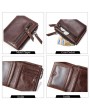 6 Card Holders Vintage Vertical Genuine Leather Coin Bag Wallet For Men