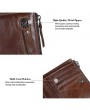 6 Card Holders Vintage Vertical Genuine Leather Coin Bag Wallet For Men