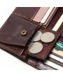 Men RFID Anti-magnetic Genuine Leather Long Wallet Card Holder Phone Bag