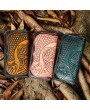 Men And Women Embossed Squid Clutch Bag Cowhide 8 Card Slot Wallet