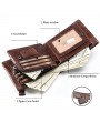 Vintage Genuine Leather 11 Card Slots Coin Bag Trifold Wallet For Men