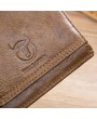 Bullcaptain Vintage Cowhide Short Wallets Zipper Card Holder Coin Purse